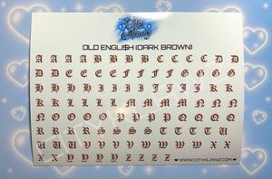 DECAL$ - OLD ENGLI$H (DARK BROWN)