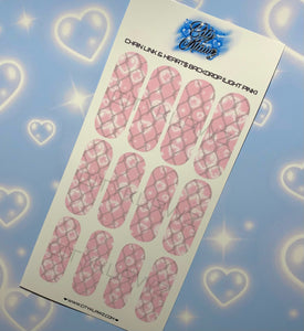 DECAL$ - CHAIN LINK & HEART$ BACKDROP (LIGHT PINK)