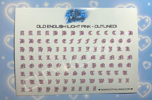 DECAL$ - OLD ENGLI$H (LIGHT PINK)