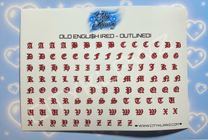 DECAL$ - OLD ENGLI$H (RED)